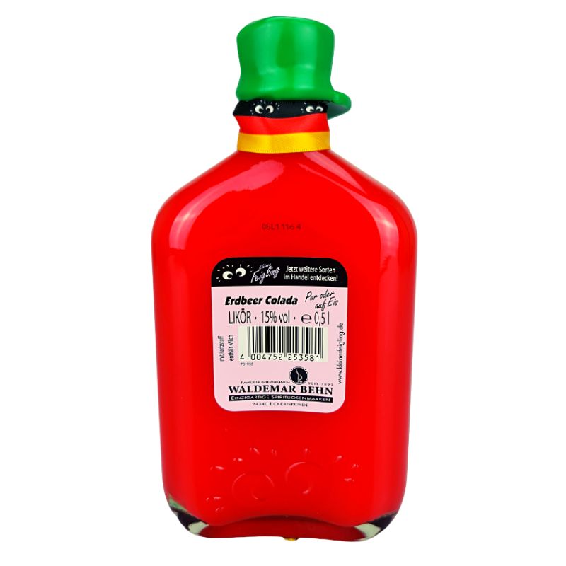 Kleiner Feigling Erdbeer Colada 0,5l – Flasche in Rückansicht