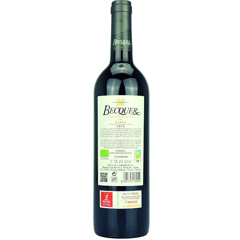 Rioja Crianza Becquer Ecologico Bodegas Escudero 2015