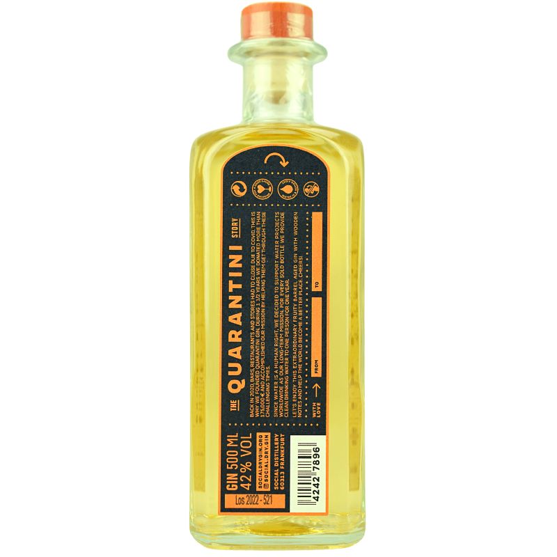 Quarantini Barrel Aged gin – weitere Produktansicht
