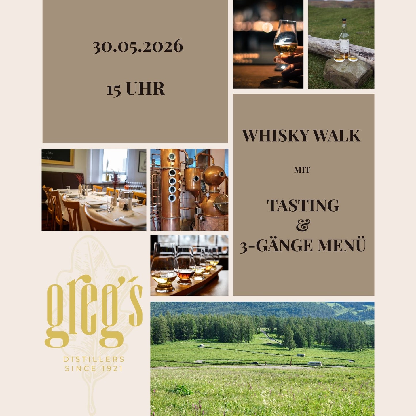 Whisky Walk mit 3-Gänge Menü