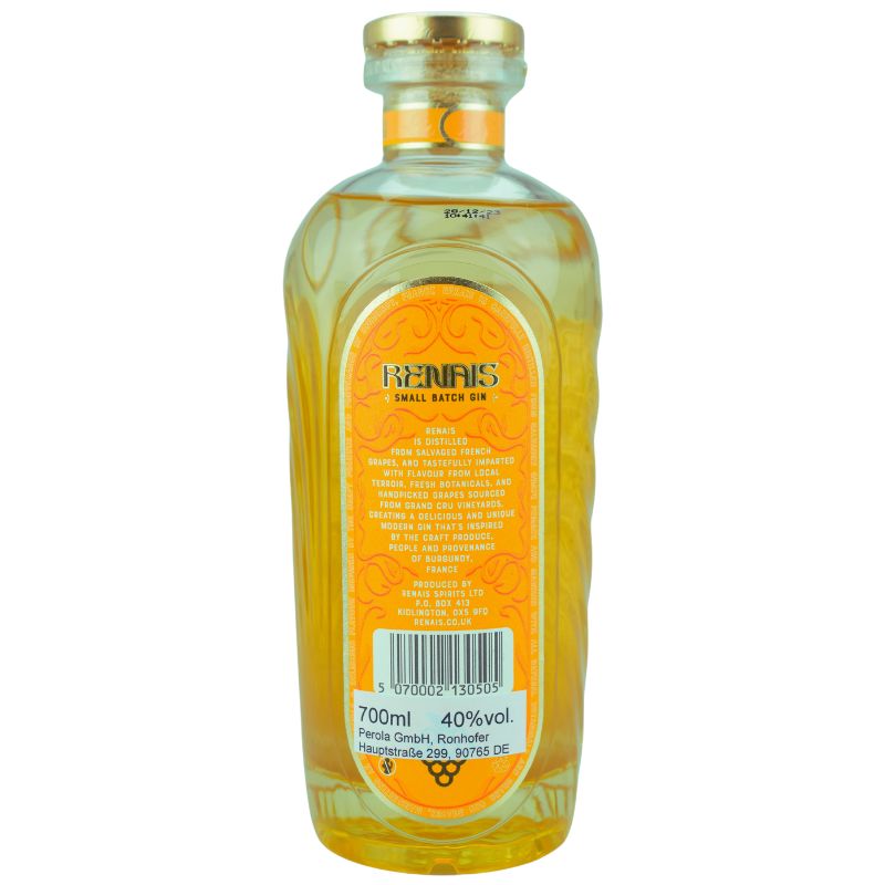 Renais Gin – Flasche in Rückansicht
