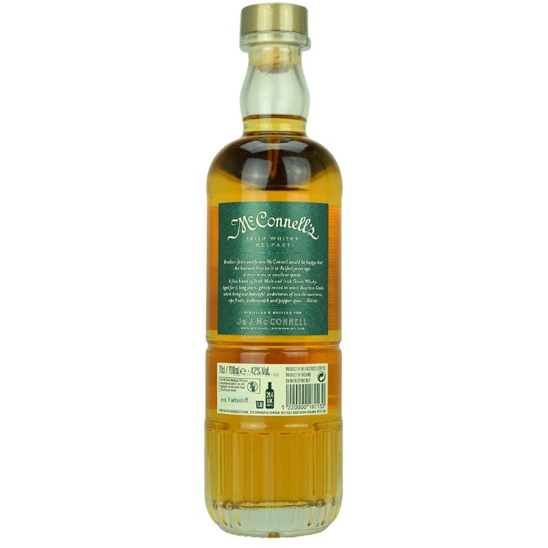McConnell's Irish Whisky – Flasche in Rückansicht