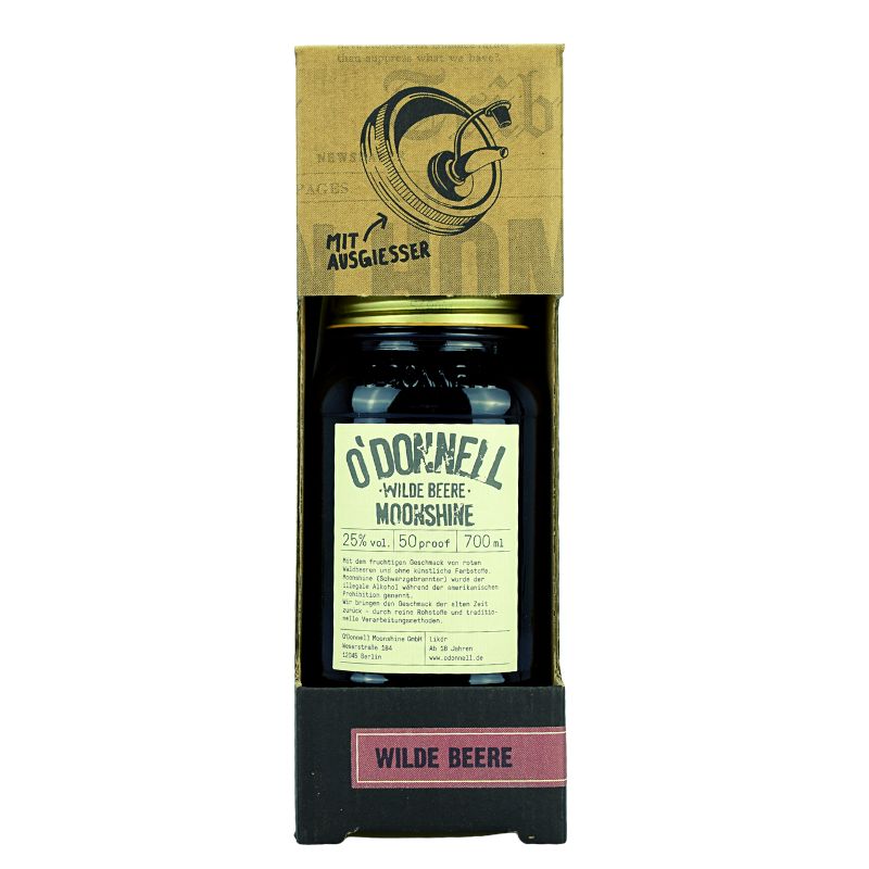 O'Donnell Moonshine Wilde Beere mit Ausgießer – Produktansicht