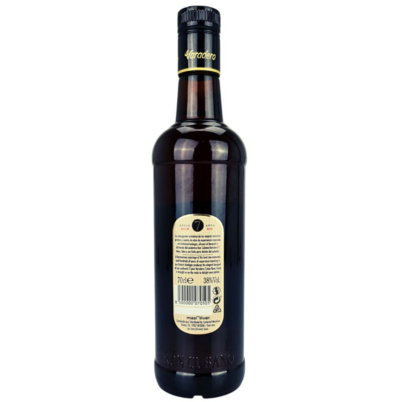 Ron Varadero 7 Añejo – Flasche in Rückansicht