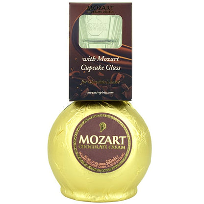 Mozart Chocolate Cream mit Glas – Produktansicht