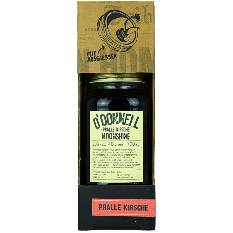 O'Donnell Moonshine Pralle Kirsche mit Ausgießer – Produktansicht