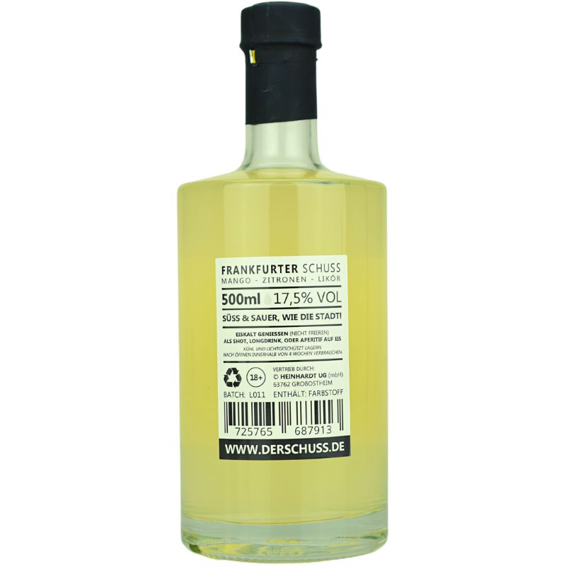 Frankfurter Schuss – Flasche in Rückansicht