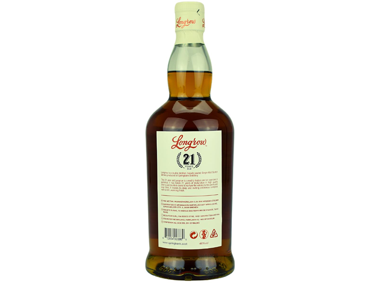Longrow 21 Jahre Peated Release 2023 – Rückansicht