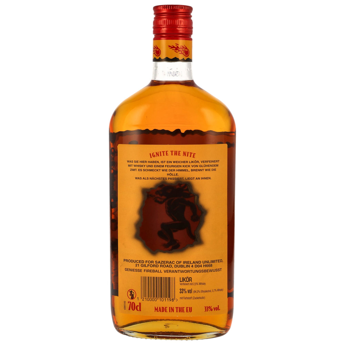Fireball Cinnamon Whisky Liqueur – Rückansicht