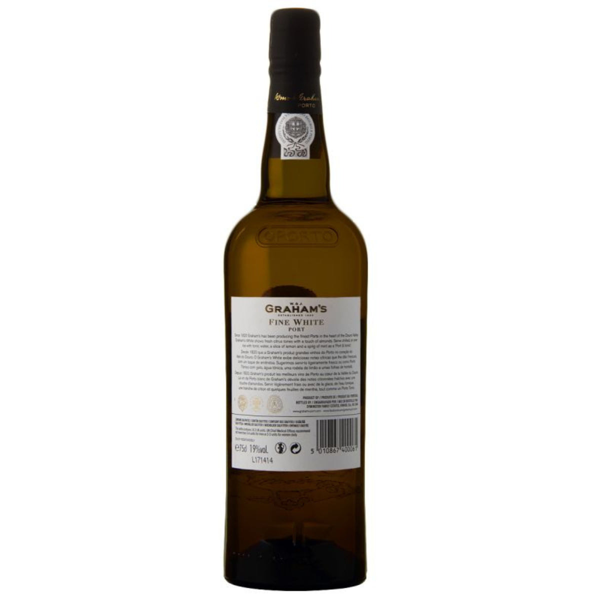 Graham's Fine White Port 0,75 l – Rückansicht