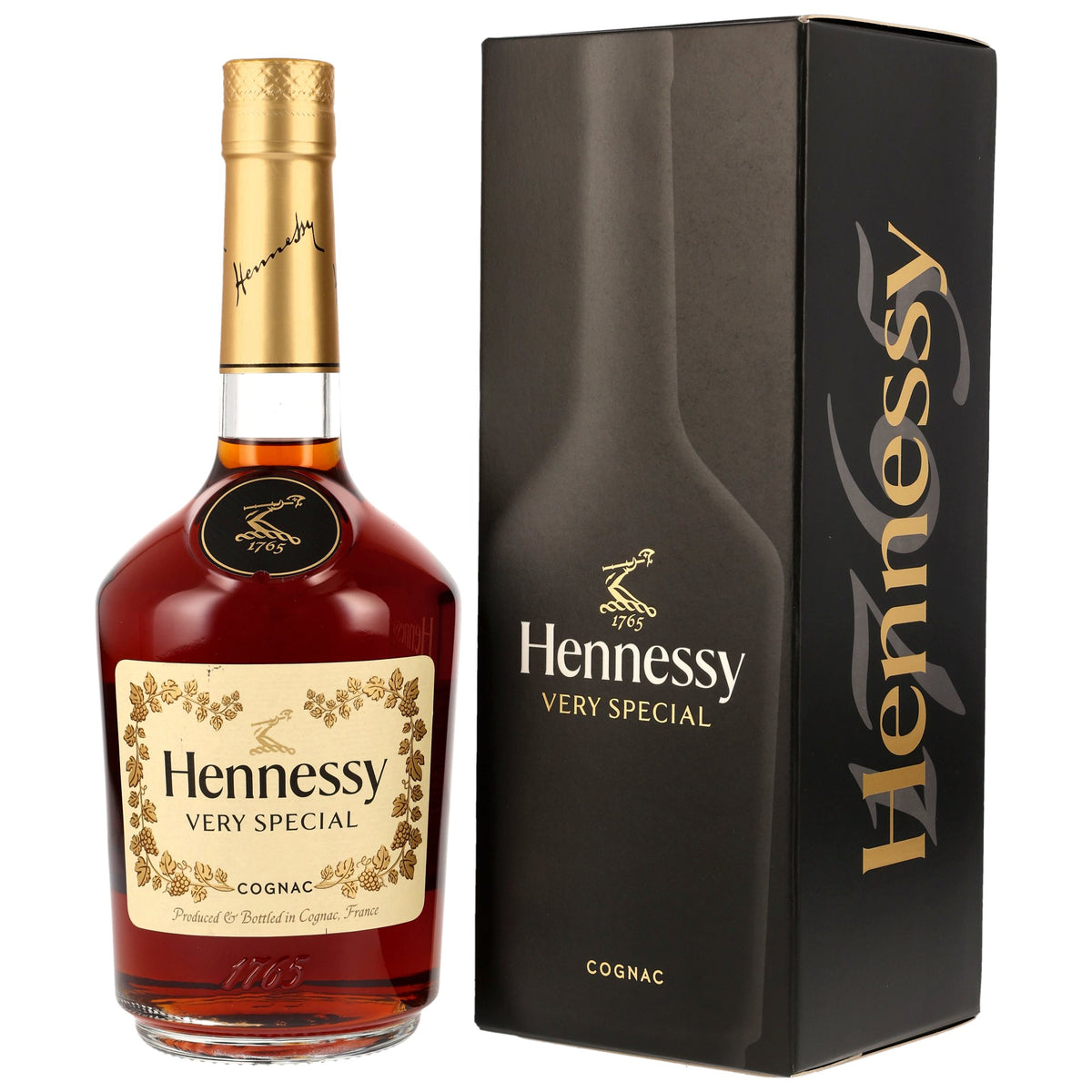Hennessy V.S Cognac 0,7 l mit Geschenkbox – Vorderansich