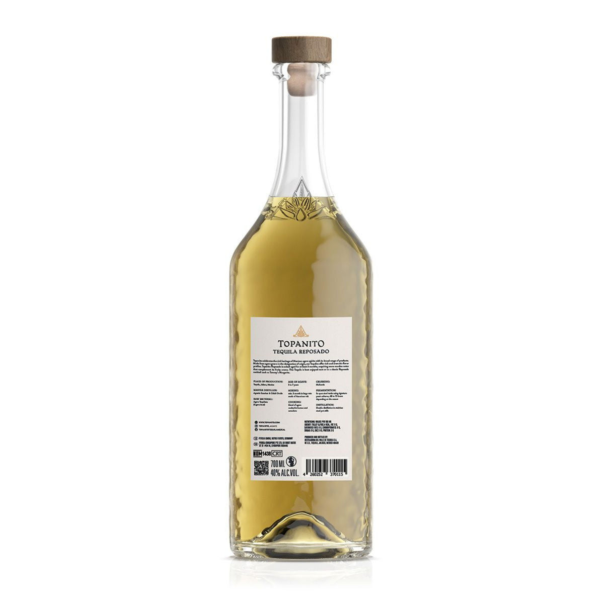 Topanito Reposado Tequila 100% Agave – Rückansicht