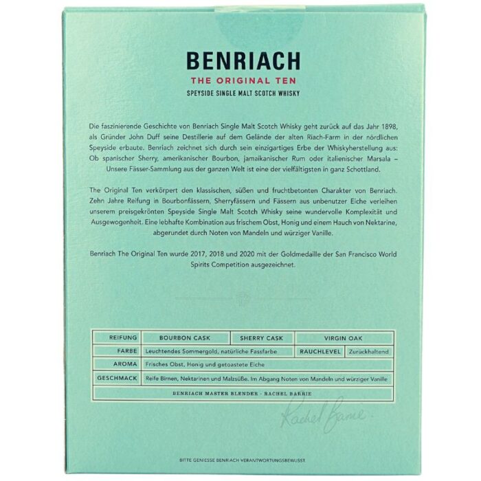 Benriach 10y.o Mit Glas Feingeist Onlineshop 0.70 Liter 2