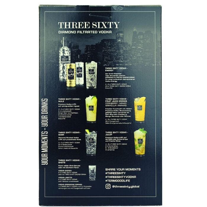 Three Sixty Vodka 3L + Black 42 0,5L Feingeist Onlineshop 3.50 Liter 2