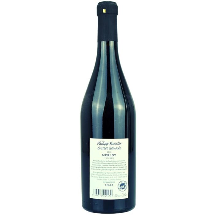 Wb Philipp Bassler Merlot trocken Grosses Gewächs Feingeist Onlineshop 0.75 Liter 2